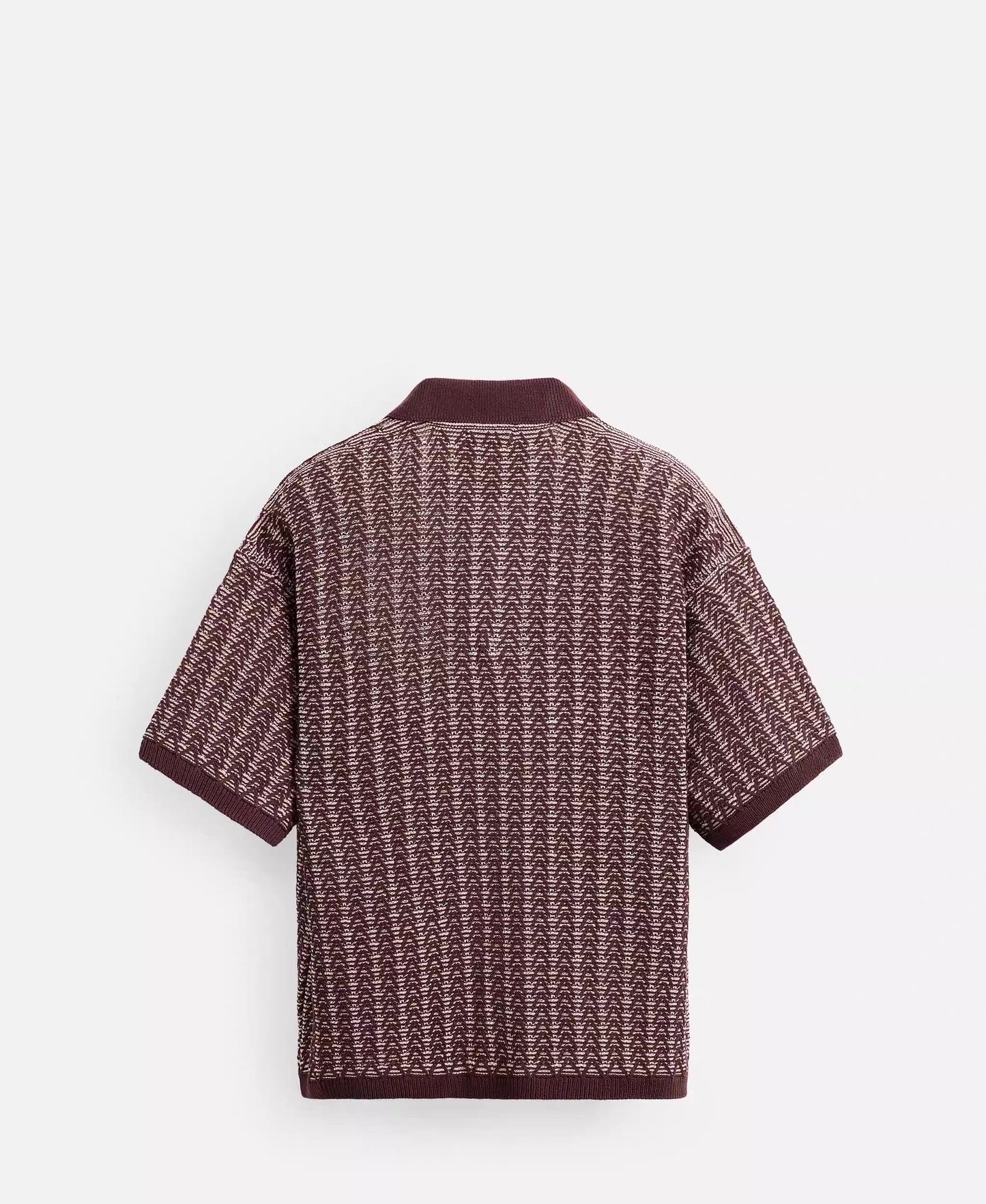OPEN COLLAR KNIT POLO – ROT