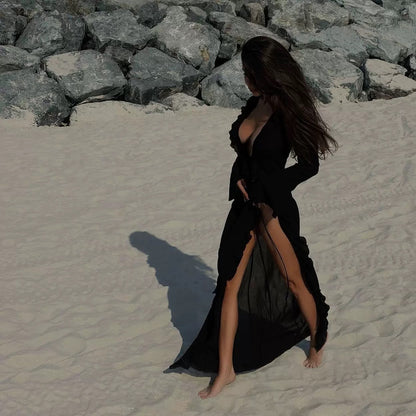 STRANDKLEID MIT RÜSCHEN