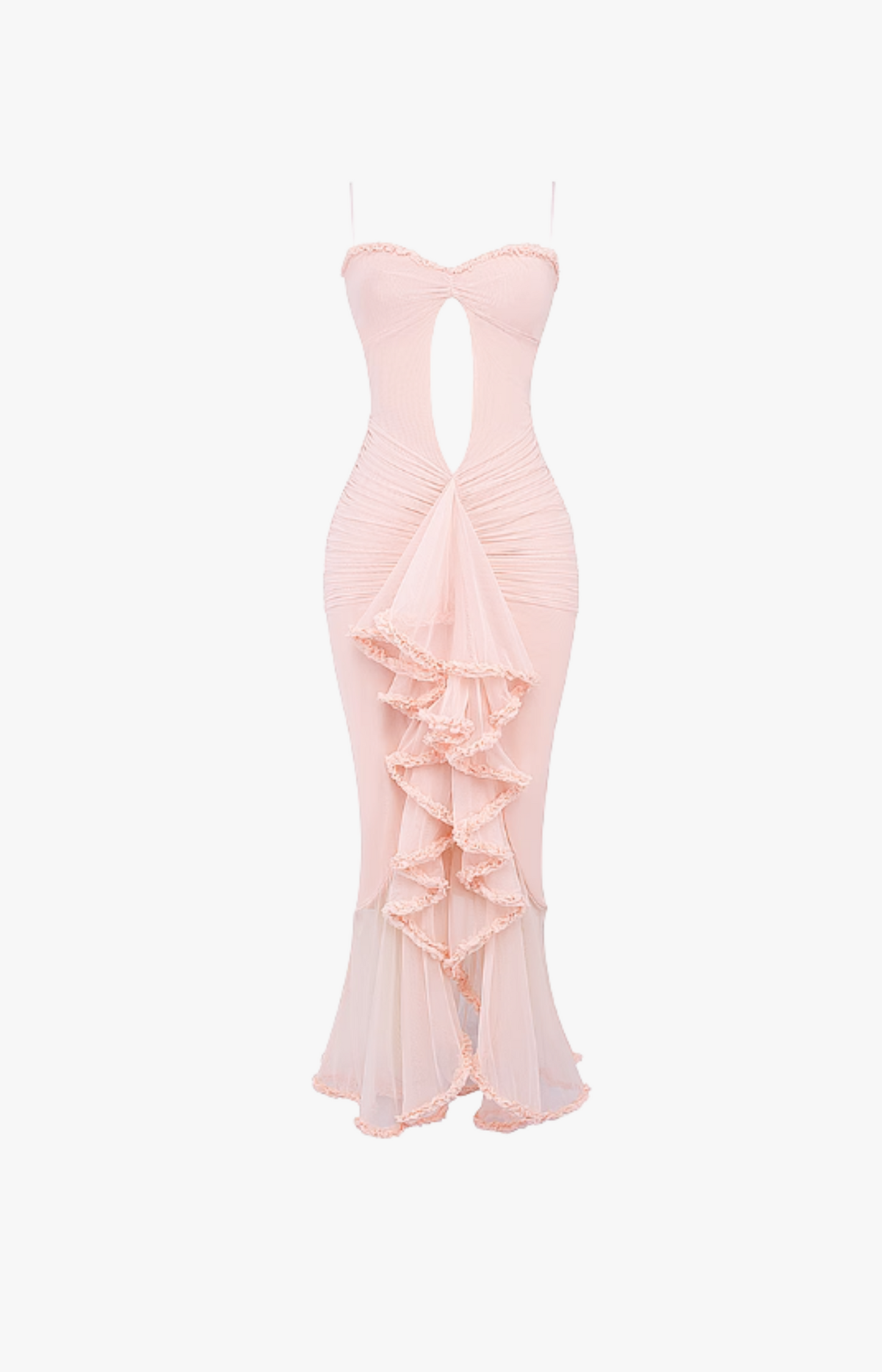 SARA MAXIKLEID MIT VOLANTS