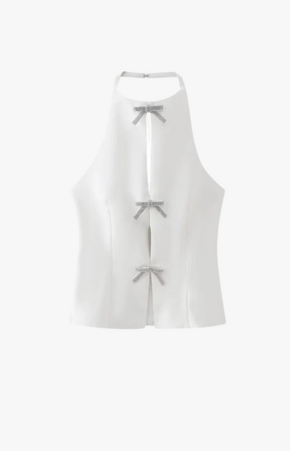 GLIMMER TOP MIT SCHLEIFEN