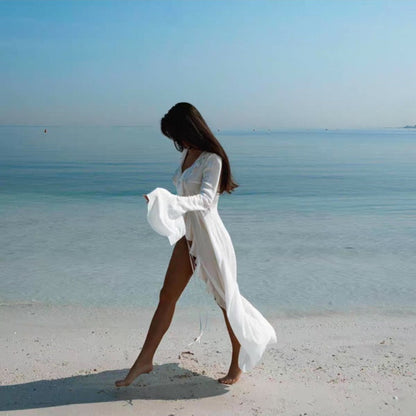 STRANDKLEID MIT RÜSCHEN