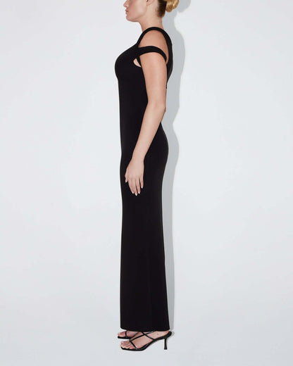 LAMYA ONE-SHOULDER MAXIKLEID