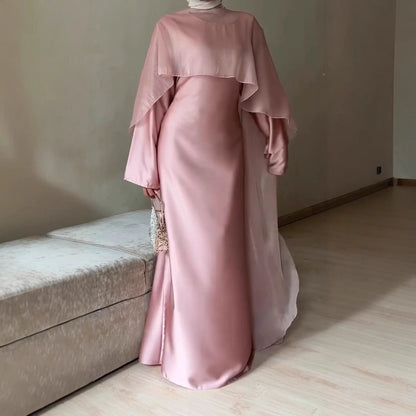 SATIN ROSE ABAYA