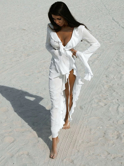STRANDKLEID MIT RÜSCHEN