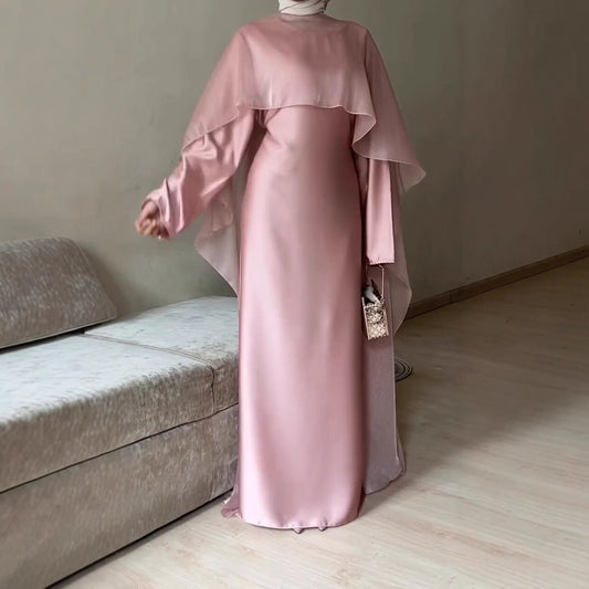 SATIN ROSE ABAYA