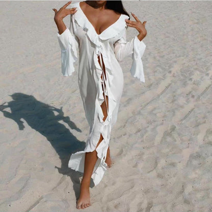STRANDKLEID MIT RÜSCHEN