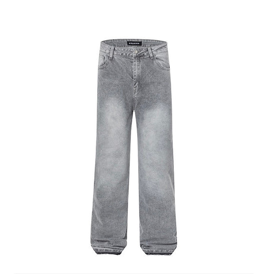 GRAUE STONEWASHED-JEANS