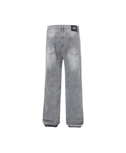 GRAUE STONEWASHED-JEANS