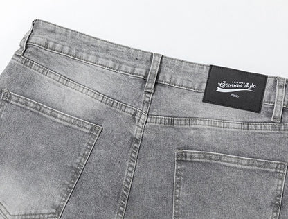 GRAUE STONEWASHED-JEANS
