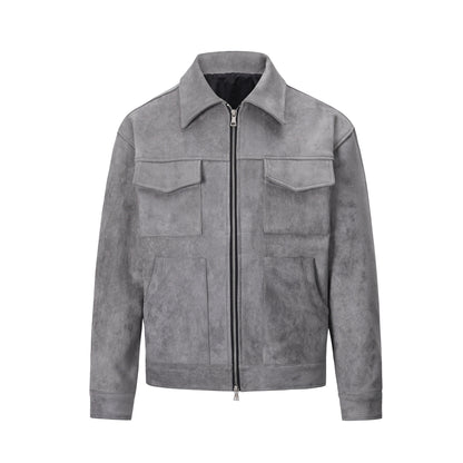 GREY SUEDE JACKET – VIRAL & STYLISH