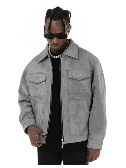 GREY SUEDE JACKET – VIRAL & STYLISH