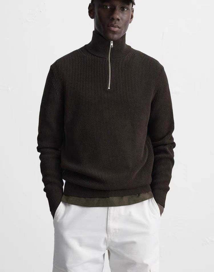 HALBZIP-STRICKPULLOVER