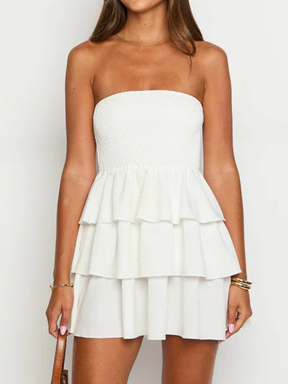 TRÄGERLOSES KLEID MIT BUSTIER-OBERTEIL