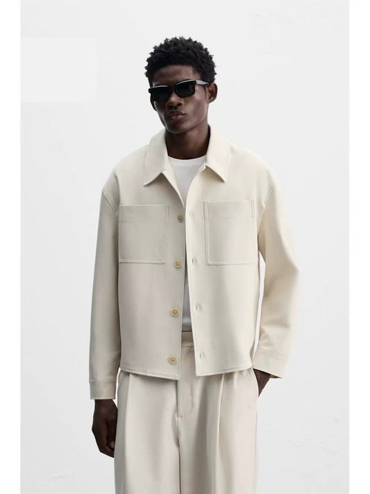 OVERSHIRT MIT UMLEGEKRAGEN