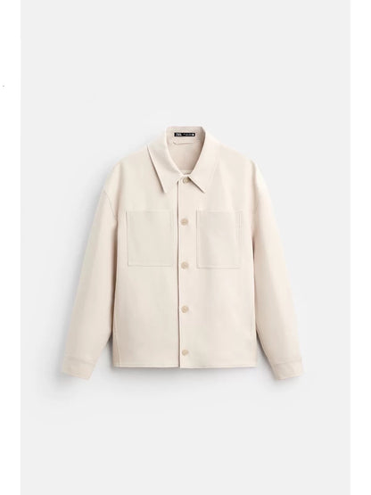 OVERSHIRT MIT UMLEGEKRAGEN