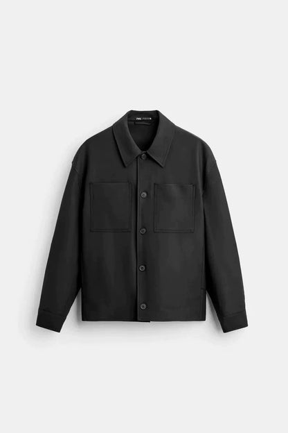 OVERSHIRT MIT UMLEGEKRAGEN