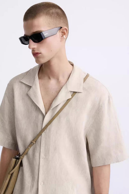 LEICHTES SOMMERHEMD IN UNIFARBE