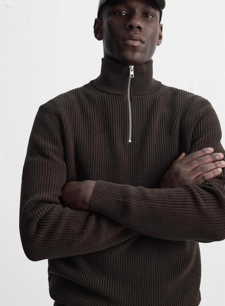 STRICKPULLOVER MIT REIẞVERSCHLUSS