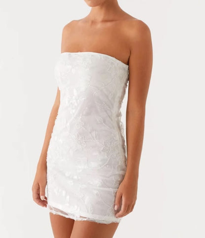 TRENDY MIT PAILLETTEN BESTICKTES SEXY TUBEKLEID