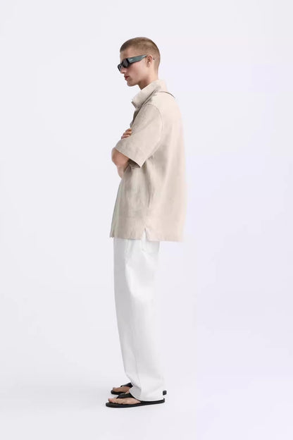 LEICHTES SOMMERHEMD IN UNIFARBE