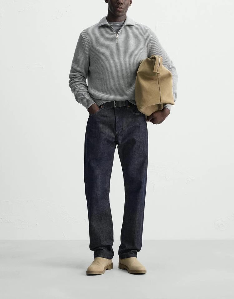 STRICKPULLOVER MIT REIẞVERSCHLUSS